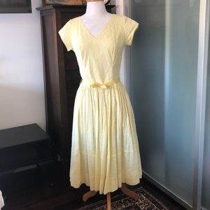 Vintage 1950’s lemon yellow dress
